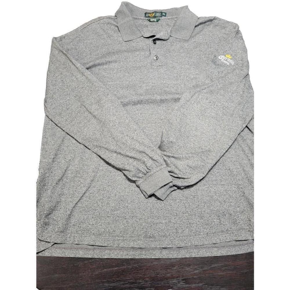 Vintage AM Player Shirt Mens Long Sleeve Gray Corona Extra Embroidered XL